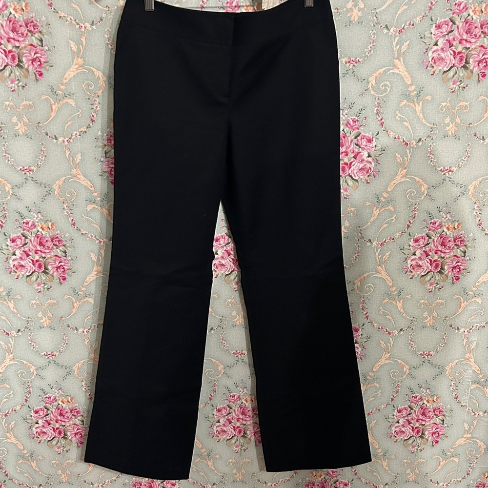 NWT NEW Nordstrom Halogen Taylor Fit Classic black straight leg trousers size 8